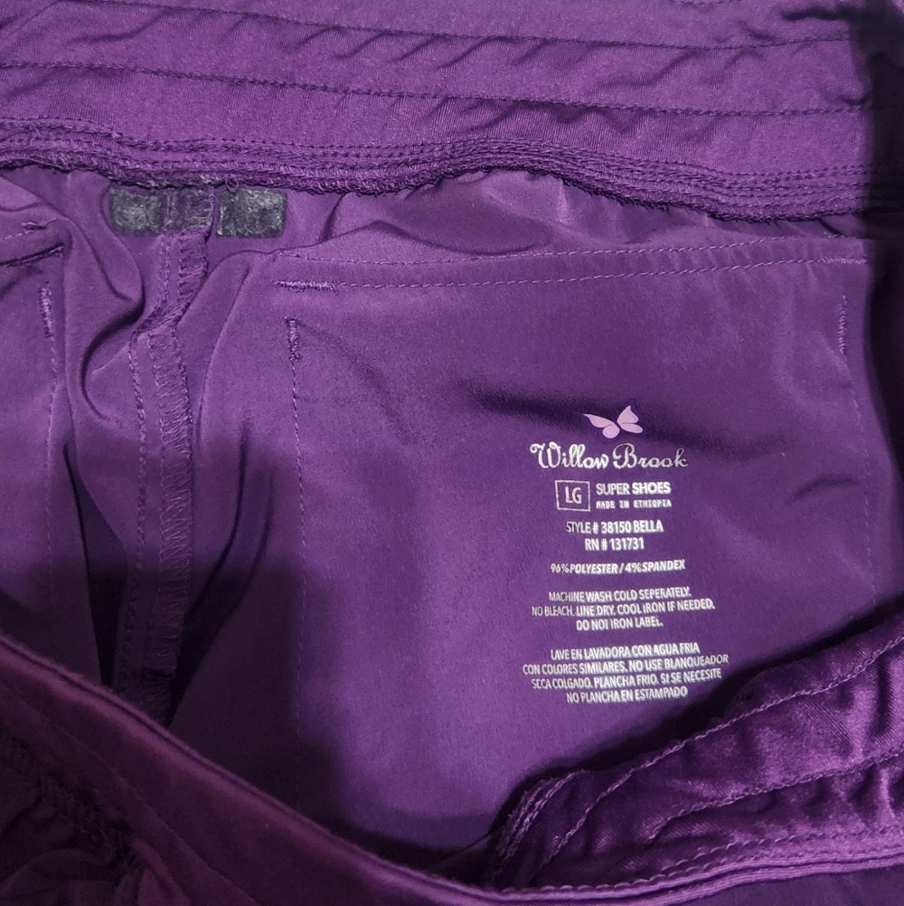 Willow Brook By Super Shoes Large Womens Purple Scrub Pants - Picture 4 of 7